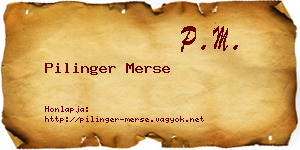 Pilinger Merse névjegykártya